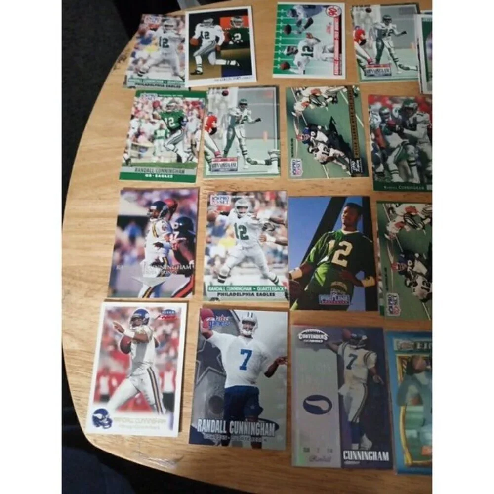 50 Randall Cunningham Lot Football Cards Base Inserts Collection